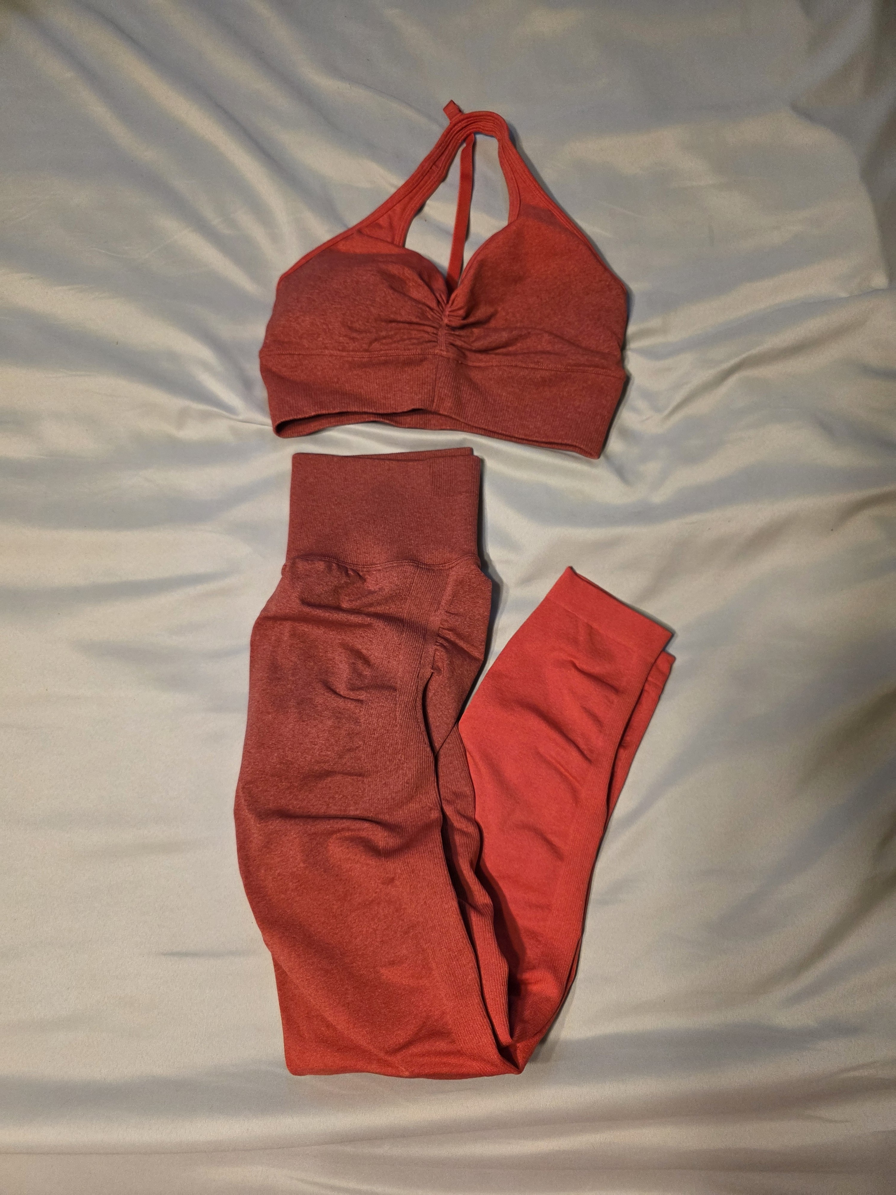 Buffbunny Red Seamless Sports Bra And Leggings Set